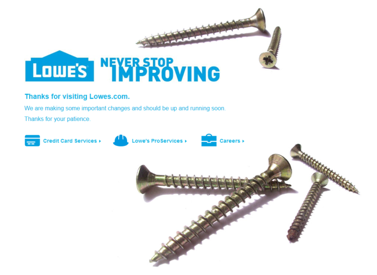 Lowe&rsquo;s error message