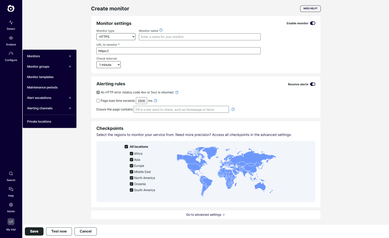 Modern web application interface