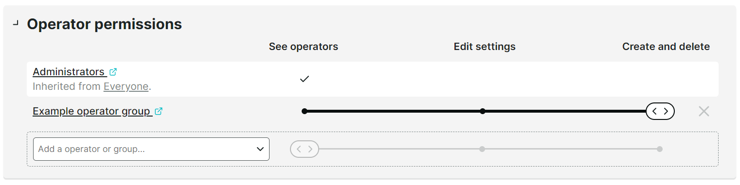 Operator permissions