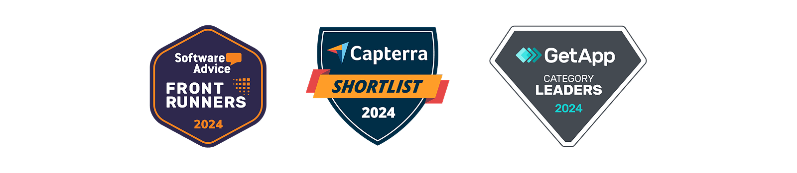 Badges of Front Runners, Capterra and GetApp